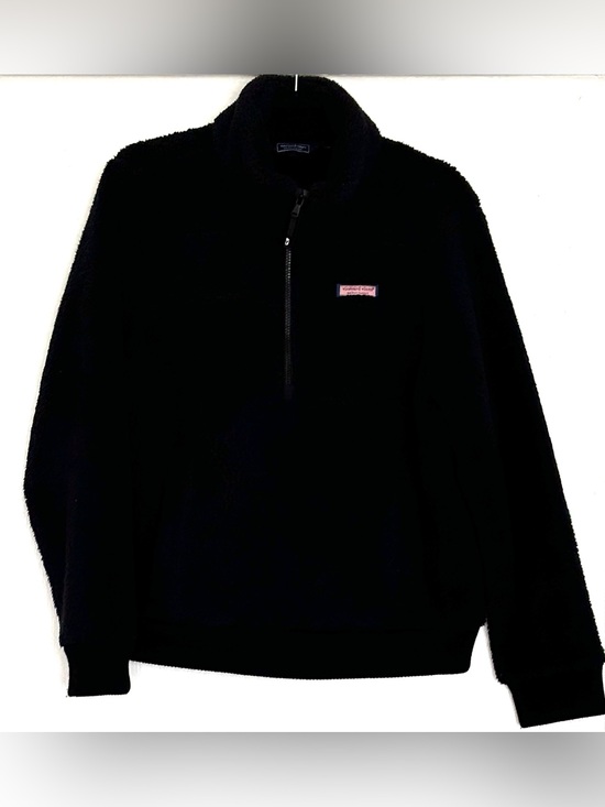 Vineyard Vines Tops - Vineyard Vines Black Sherpa Fleece Quarter-Zip Pullover Size L